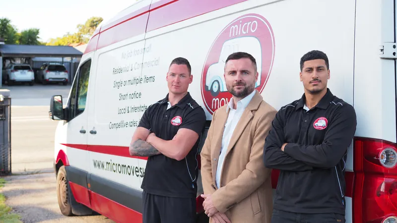 Micro Moves team beside their van